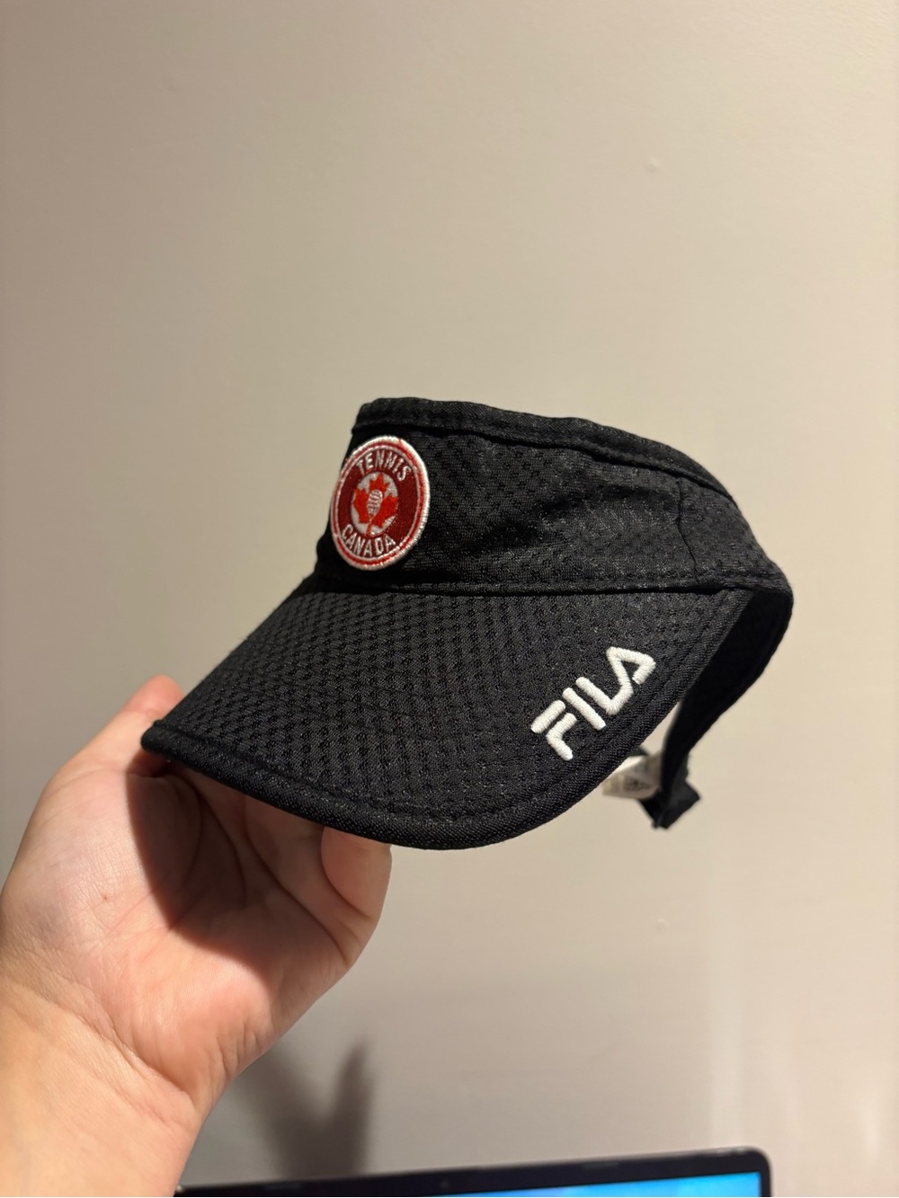 FILA Black Mesh Visor “tennis Canada”